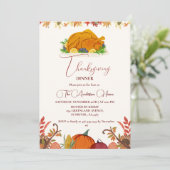 感謝祭ディナー秋パンプキントルコパーティー 招待状 (スタンド正面)