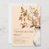 感謝祭ディナー秋モダンフレンドシップ 招待状 (正面)