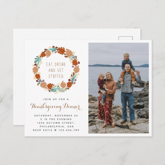 感謝祭ディナー秋リースホリデイ 案内ポストカード (正面/裏面)