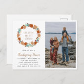 感謝祭ディナー秋リースホリデーフォト 案内ポストカード (正面/裏面)