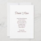 感謝祭ディナー秋リーフ素朴ブルゴーニュ 招待状 (裏面)