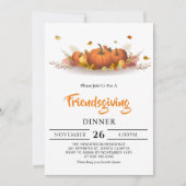 感謝祭ディナー秋文字フレンドサイディングパーティー 招待状 (正面)
