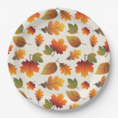 感謝祭ディナー秋/秋カラフルの葉 ペーパープレート (正面)