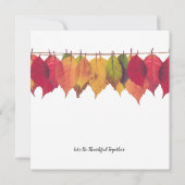 感謝祭ディナー紅葉テンプレート 招待状 (裏面)