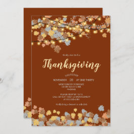 感謝祭ディナー紅葉ヴィンテージライト 招待状