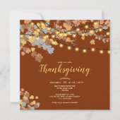 感謝祭ディナー紅葉ヴィンテージライト 招待状 (正面)