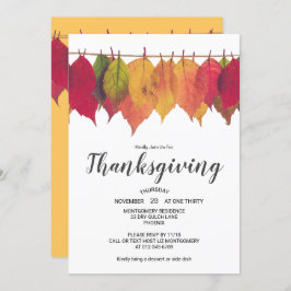 感謝祭ディナー紅葉ヴィンテージライト 招待状