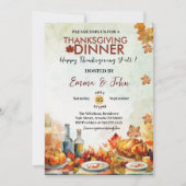 感謝祭ディナー紅葉秋水彩 招待状 (正面)