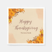 感謝祭ディナー紙ナプキンス スタンダードカクテルナプキン (正面)