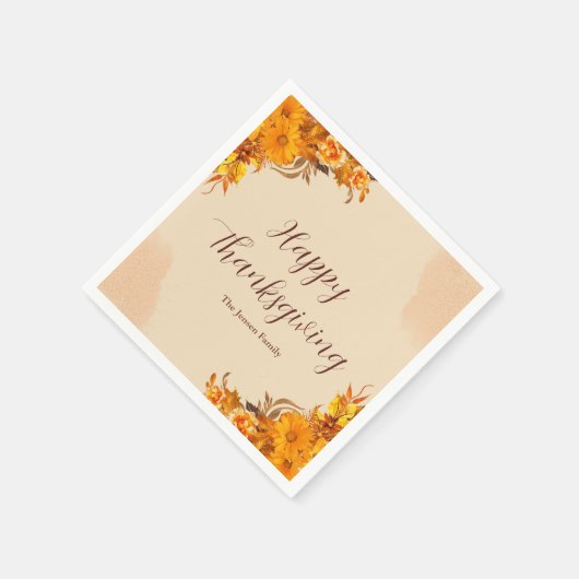 感謝祭ディナー紙ナプキンス スタンダードカクテルナプキン (角)