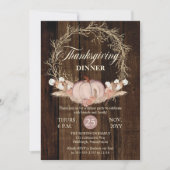 感謝祭ディナー素朴パンプキンパンパリース 招待状 (正面)