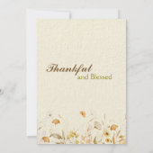 感謝祭ディナー素朴花模様カスタム 招待状 (裏面)