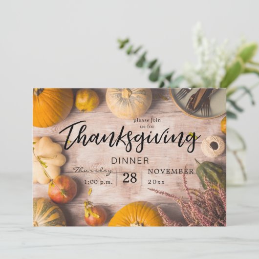 感謝祭ディナー饗宴かぼちゃ 招待状 (スタンド正面)
