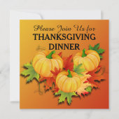 感謝祭ディナー – カボチャ 招待状 (正面)