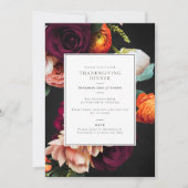 感謝祭ディナー/ランチカラフルフローラ 招待状 (正面)