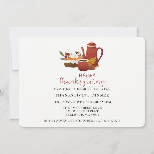 感謝祭ディナー 招待状 (正面)