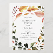 感謝祭ディナー 招待状 (正面/裏面)