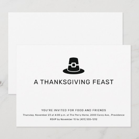 感謝祭ディナー 招待状 (正面/裏面)