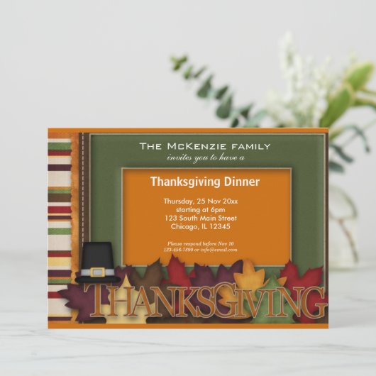 感謝祭ディナー 招待状 (スタンド正面)