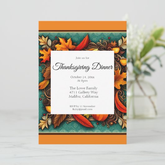 感謝祭ディナー 招待状 (スタンド正面)