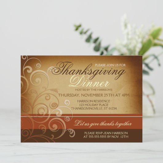 感謝祭ディナー 招待状 (スタンド正面)