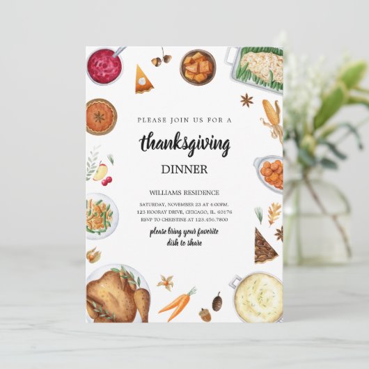 感謝祭ディナー 招待状 (スタンド正面)