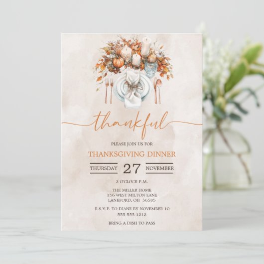 感謝祭ディナー 招待状 (スタンド正面)