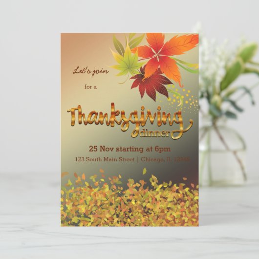 感謝祭ディナー 招待状 (スタンド正面)