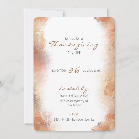 感謝祭ディナー 招待状 (正面)