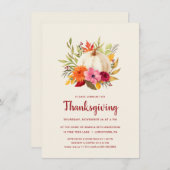 感謝祭ディナー | 水彩かぼちゃフローラ 招待状 (正面/裏面)