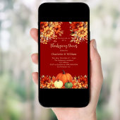 感謝祭ディナーterracotta花カボチャ 招待状