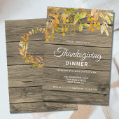 感謝祭ディナ素朴ンウッド 招待状