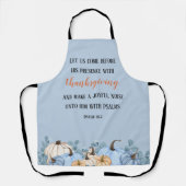 感謝祭ディナ素朴ーブルー聖なる書物、 経典 エプロン (正面)