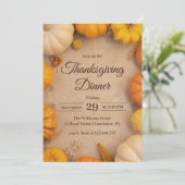感謝祭ディナ素朴ーヴィンテージパンプキン秋 招待状 (スタンド正面)