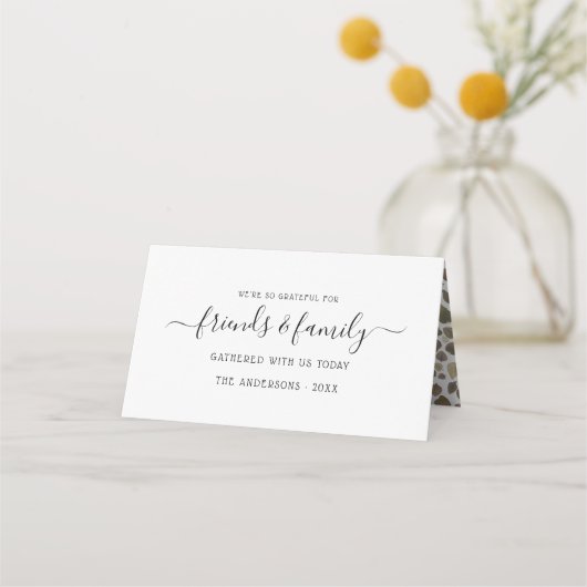 感謝祭ディナ素朴ー水彩秋 プレイスカード (裏面)