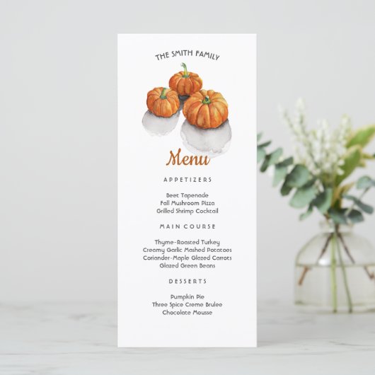 感謝祭ディナ絵を描ーパンプキンス メニュー (スタンド正面)