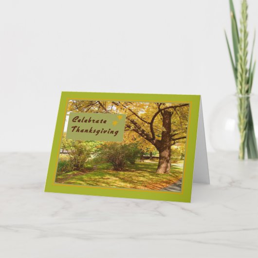 感謝祭デイカードと秋パーク風光明媚 シーズンカード (正面)