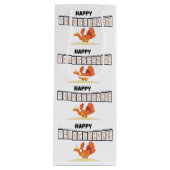 感謝祭デザイン紙バッグ/抱き枕ホワイト ワインギフトバッグ (正面)