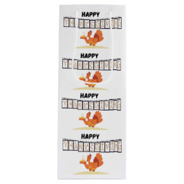 感謝祭デザイン紙バッグ/抱き枕ホワイト ワインギフトバッグ