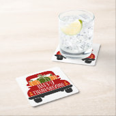 感謝祭トラック スクエアペーパーコースター (インサイチュ)