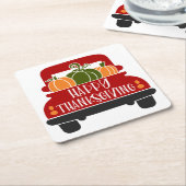 感謝祭トラック スクエアペーパーコースター (アングル)