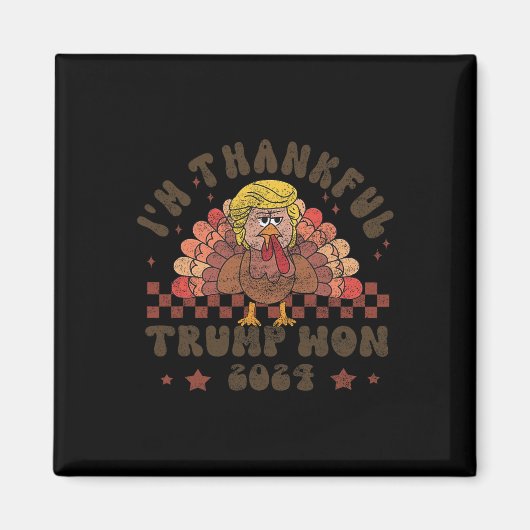 感謝祭トランプが再素晴らしびFを感謝する マグネット (正面)