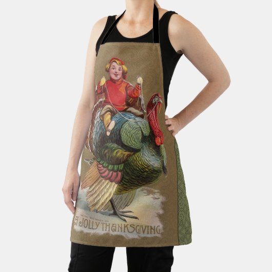感謝祭トルコおもしろいヴィンテージ挨拶 エプロン (インサイチュ)