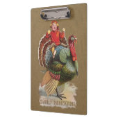 感謝祭トルコおもしろいヴィンテージ挨拶 クリップボード (左)