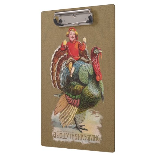 感謝祭トルコおもしろいヴィンテージ挨拶 クリップボード (左)