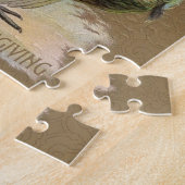 感謝祭トルコおもしろいヴィンテージ挨拶 ジグソーパズル (側面)