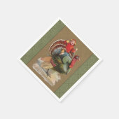 感謝祭トルコおもしろいヴィンテージ挨拶 スタンダードカクテルナプキン (角)