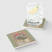 感謝祭トルコおもしろいヴィンテージ挨拶 ストーンコースター (横)