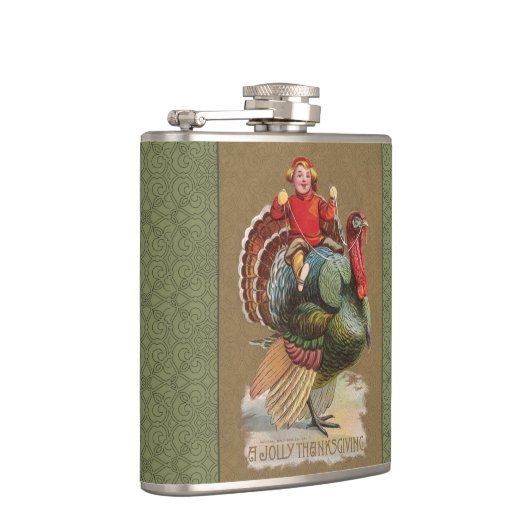 感謝祭トルコおもしろいヴィンテージ挨拶 フラスク (右)