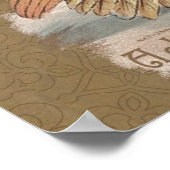 感謝祭トルコおもしろいヴィンテージ挨拶 ポスター (角)